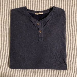 Marine Layer long sleeve blue Henley - Lg